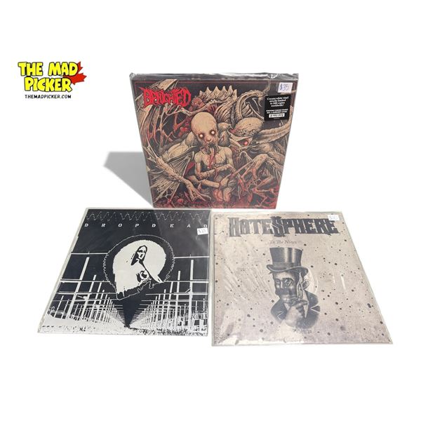 3 Heavy Metal Vinyl Records, In Sleeves