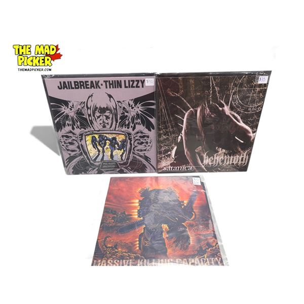3 Heavy Metal Vinyl Records, In Sleeves