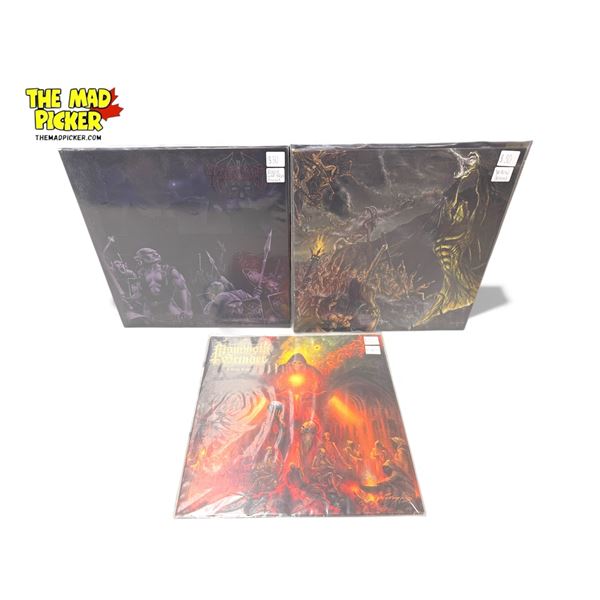 3 Heavy Metal Vinyl Records, In Sleeves