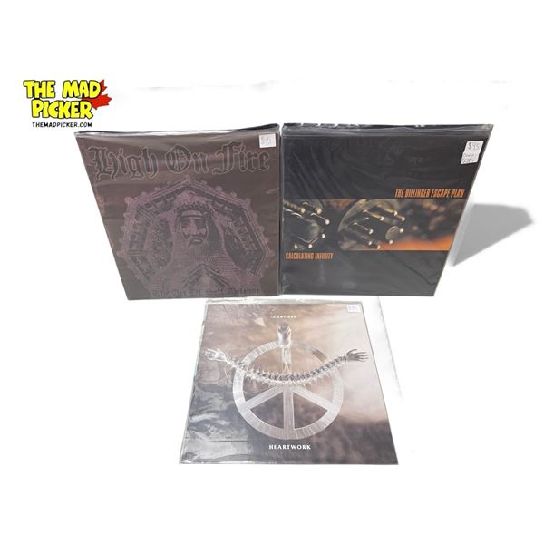 3 Heavy Metal Vinyl Records, In Sleeves