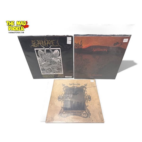 3 Heavy Metal Vinyl Records, In Sleeves