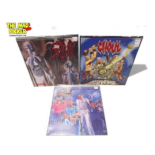 3 Heavy Metal Vinyl Records, In Sleeves