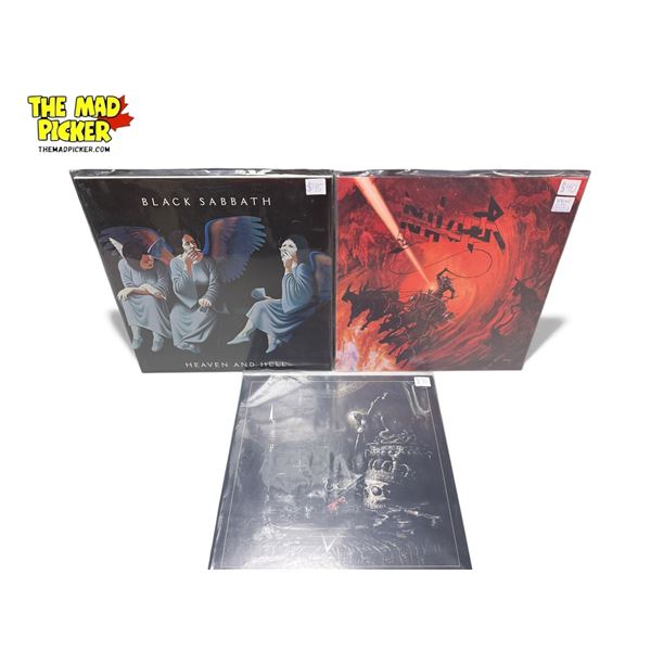 3 Heavy Metal Vinyl Records, In Sleeves