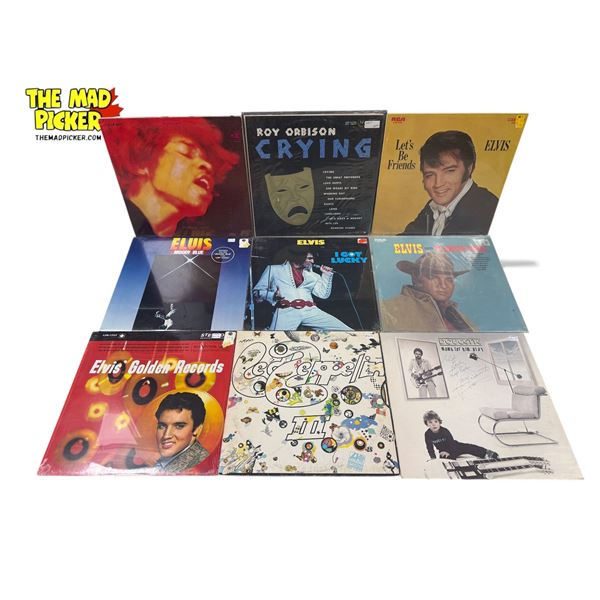 9 Vintage Records, Jimi Hendrix, Roy Orbison, Elvis, Doucette, Etc..