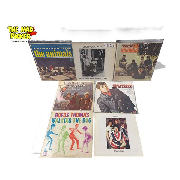 5 Assorted Vintage Records, Rufus Thomas, Kenny Rogers, The Animals, Eric Burdon, Etc..