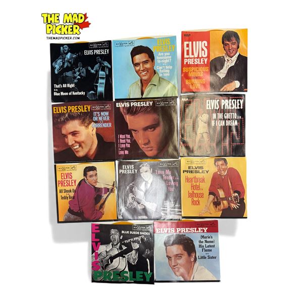 Assorted Elvis Presley 45s Colour Vinyl Records