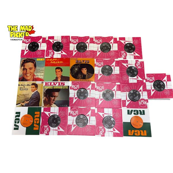 Assorted Elvis Presley 45s Vinyl Records
