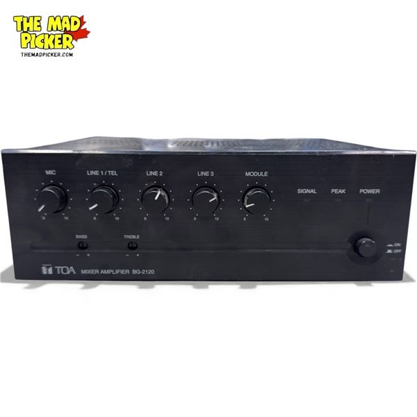 TOA BG-2120 Mixer Amplifier 120W with 5 Inputs, MOH/Zone 2 Output, Paging & Background Music
