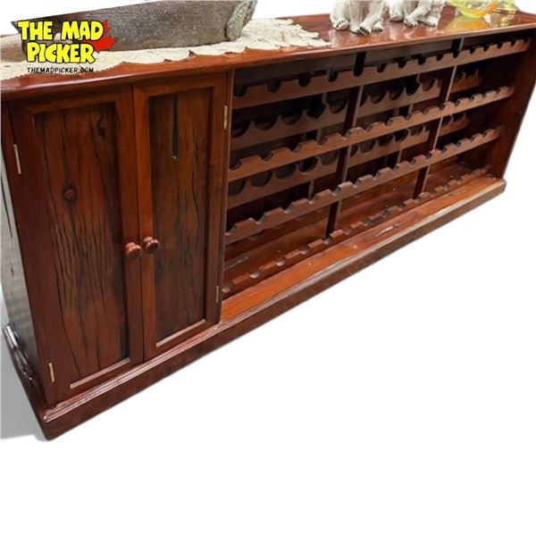 Reclaimed Teak Wine Rack w Storage Cupboard