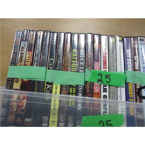 PLASTIC TRAY C/W APPROX. 20 DVD'S