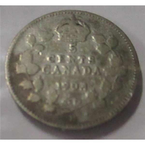 1903H CANADA KING EDWARD VII SILVER FIVE CENT