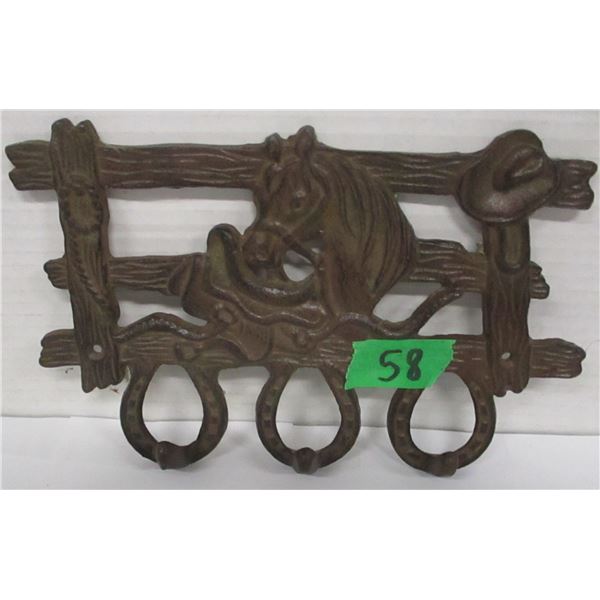 CAST HORSE COAT RACK