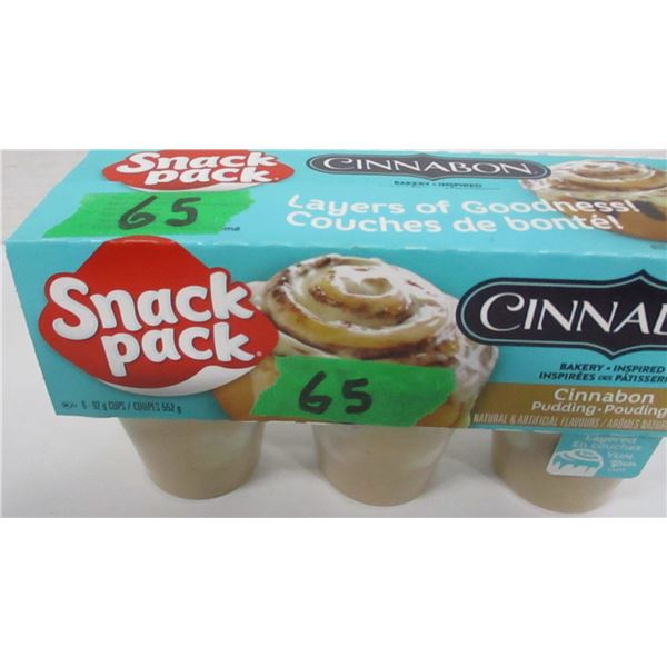 SHELF PULLS (AS IS):  CINNABON SNACK PACK PUDDING (6 X 92G)
