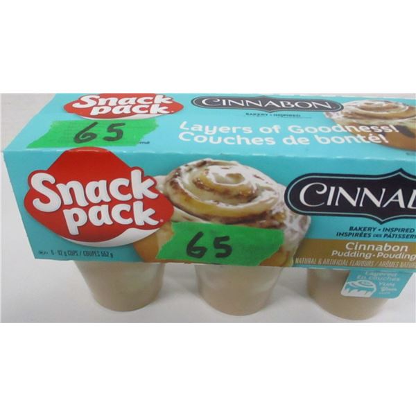 SHELF PULLS (AS IS):  CINNABON SNACK PACK PUDDING (6 X 92G)