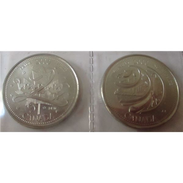 2000 MINT MILLENIUM CANADA QUARTER SET