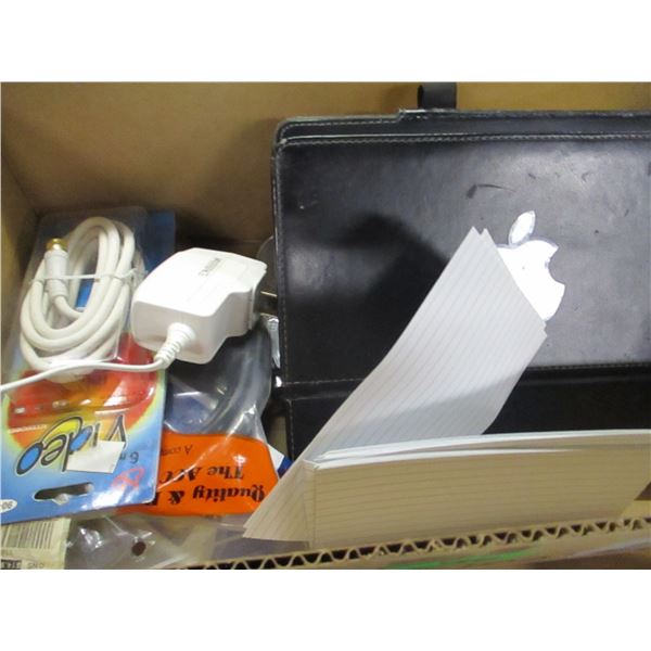 BOX C/W BOOKS, PUZZLES, PHONE CASES, ETC