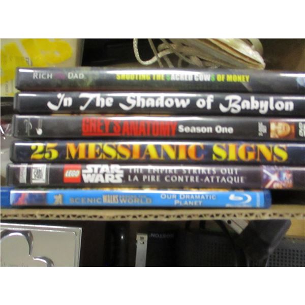 BOX C/W DVD'S, VACUUM BAGS, PHOTO ALBUM, ETC