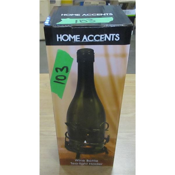 NEW:  WINE BOTTLE TEA LIGHT HOLDER