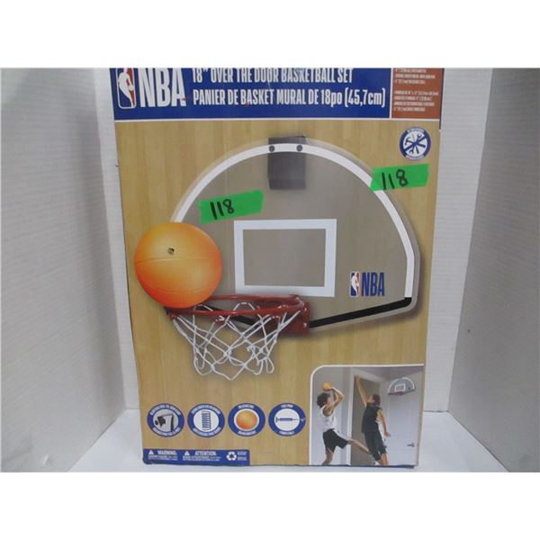 FREIGHT DAMAGE (AS IS):  18" OVER THE DOOR BASKETBALL SET
