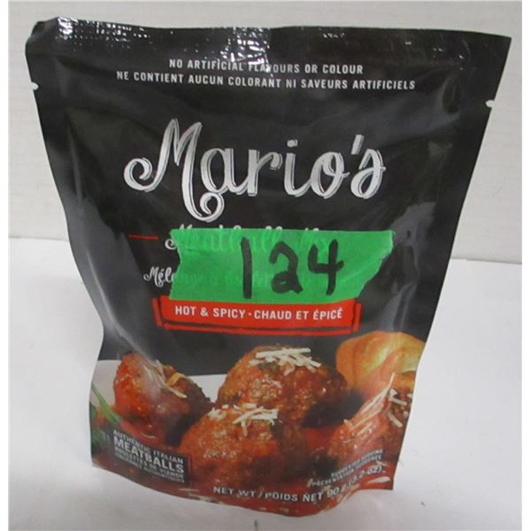 SHELF PULLS (AS IS):  MARIOS HOT & SPICY MEATBALL MIX (90G) - BAG