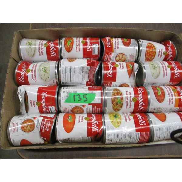 FREIGHT DAMAGE (AS IS):  FLAT C/W 16 CANS CAMPBELL'S SOUP