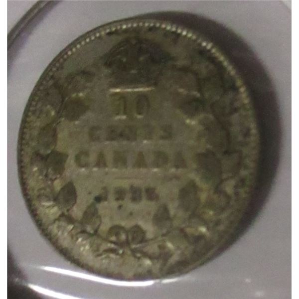 1936 CANADA KING GEORGE V SILVER DIME