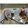 Image 3 : BOX C/W CANDLES, CRYSTAL GLASSES, MISC
