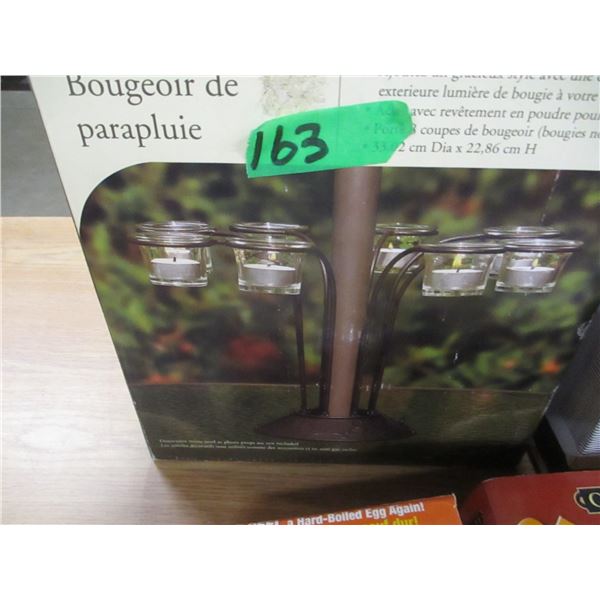 BOX C/W CANDLE HOLDER, HAIR DRYER, ETC