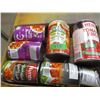 Image 1 : FREIGHT DAMAGE (AS IS):  FLAT C/W 7 CANS ASSORTED GROCERIES