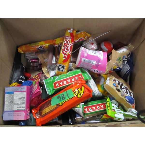 FREIGHT DAMAGE (AS IS):  BOX C/W ASSORTED GUM, CANDY, ETC