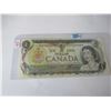 Image 2 : 1973 CRISP UNCIRCULATED POKER HAND SERIAL NUMBER CANADA LEGAL TENDER $1 BILL