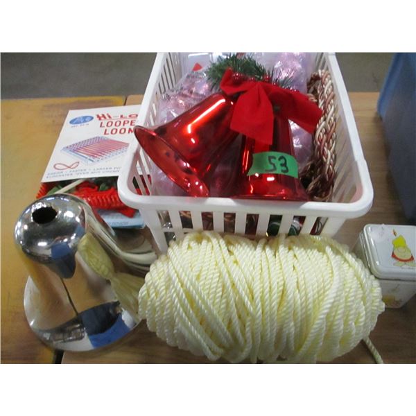 ESTATE:  TOTE C/W ASSORTED CHRISTMAS DECORATIONS