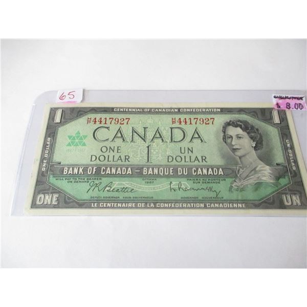 1967 CANADA CENTENNIAL LEGAL TENDER $1 BILL