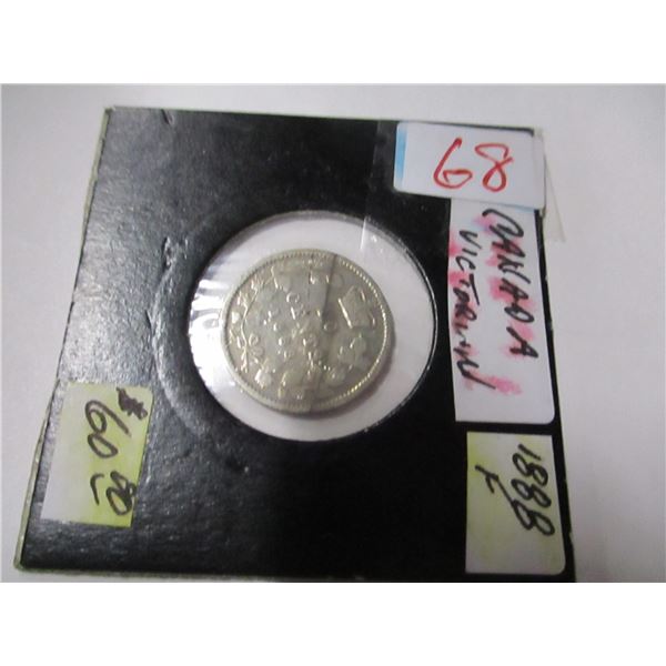 1888 FINE CANADA VICTORIAN SILVER DIME