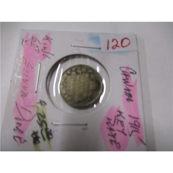 1916 KEY DATE CANADA KING GEORGE V SILVER DIME