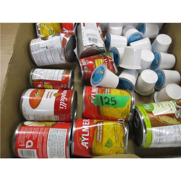 FREIGHT DAMAGE (AS IS):  FLAT C/W SOUPS & K-CUP COFFEE