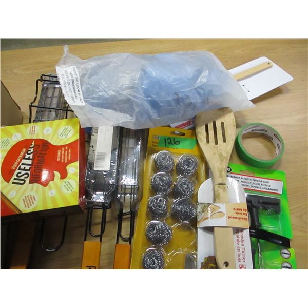 FREIGHT DAMAGE (AS IS):  BOX C/W KABOB BASKETS, TIRE REPAIR KIT, ETC