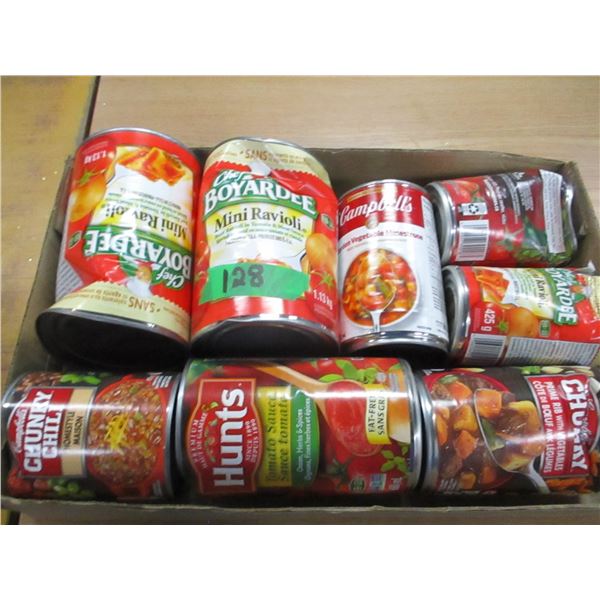 SHELF PULLS (AS IS):  FLAT C/W SOUPS, RAVIOLI, TOMATOES, ETC