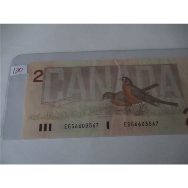 1986 UNCIRCULATED BANK OF CANADA LEGAL TENDER BIRD SERIES $1 BILL