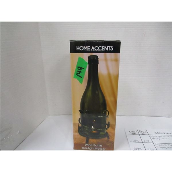 NEW:  WINE BOTTLE TEA LIGHT HOLDER (2)