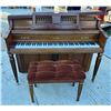 Image 8 : WURLITZER DESIGNER CONSOLE PIANO AND MATCHING TUFTED SEAT