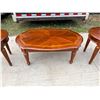 Image 4 : CONTEMPORARY STYLE, SOLID WOOD COFFEE TABLE AND END TABLES