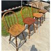 Image 3 : BAR STOOLS WITH BENT WOOD BACKS THAT ROTATE, LOT OF 4