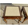 Image 2 : LOUIS XV FRENCH STYLE OCCASIONAL MARBLE TOP LAMP TABLES, MATCHING PAIR
