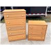 Image 1 : BLOND WOOD DRESSER AND SMALL DRAWER UNIT