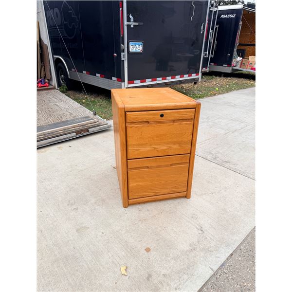 WOODEN TWO-DRAWER FILING CABINET