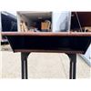 Image 4 : ANTIQUE METAL AND WOOD DESK