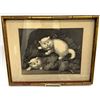 Image 1 : 19th c. Currier & Ives Two Kittens in Lilacs Print