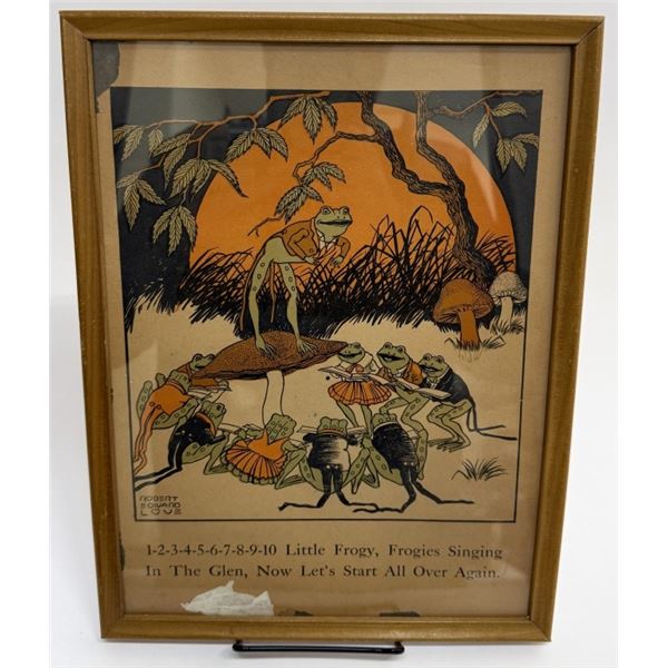 Little Froggy - Nursery Rhyme Framed Illustration