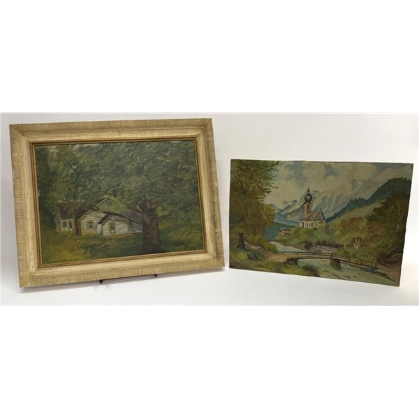 Country Mountainside Landscape Acrylic Paintings